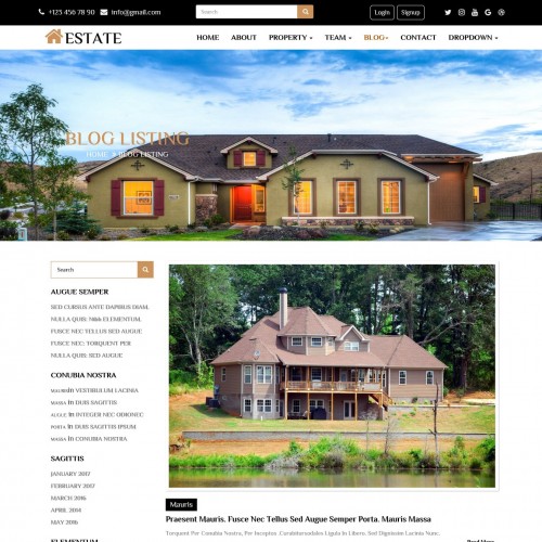 Responsive Real estate blog listing html with css