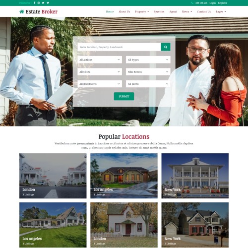 Real estate responsive website templates free download home html