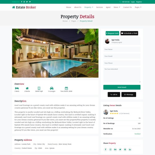 Responsive Property details html free download