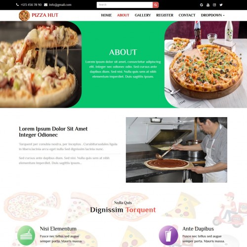 About us html page for pizza shop business