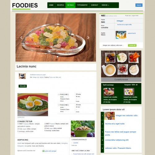 Restaurant recipe cooking detail responsive page