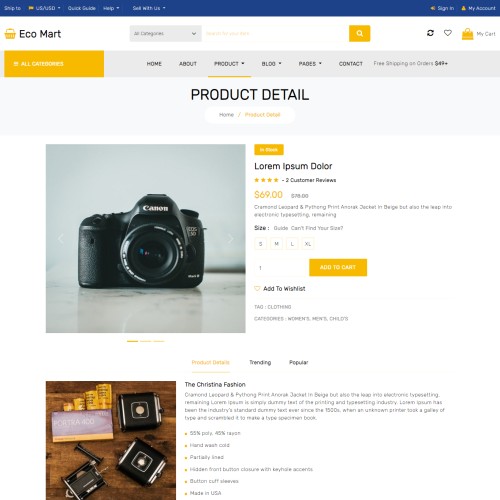 eCommerce product details html bootstrap5