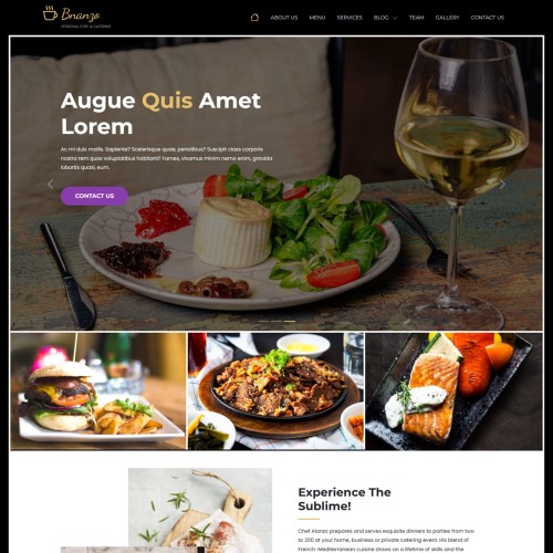 personal chef website template home page