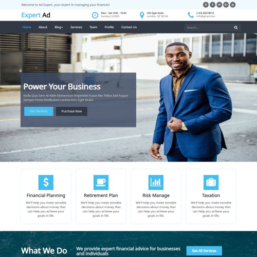 Business consultant website template home