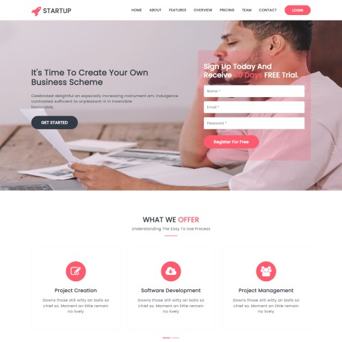 Small startup business website template