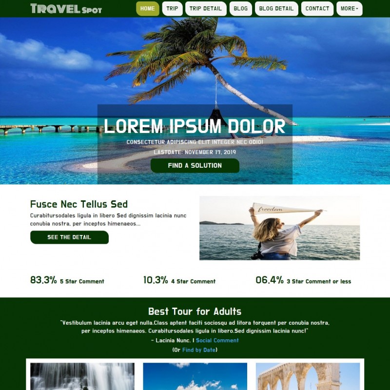 travel guide website template