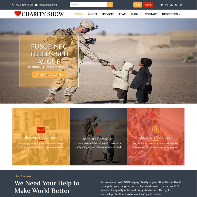Charity Website Template Free - TemplateOnWeb
