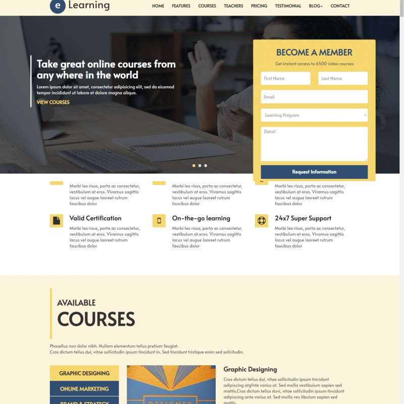 Online Learning Website Template