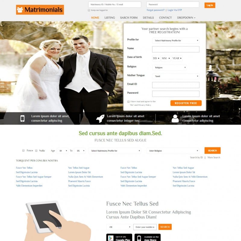 Indian Matrimony Website Templates Free Download
